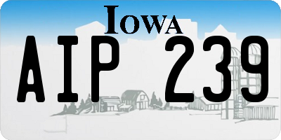 IA license plate AIP239