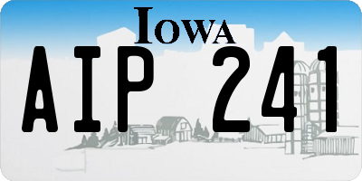 IA license plate AIP241