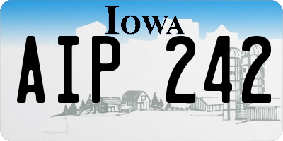 IA license plate AIP242