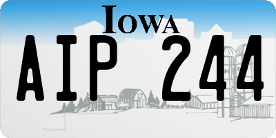 IA license plate AIP244