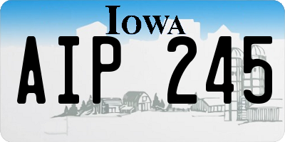 IA license plate AIP245