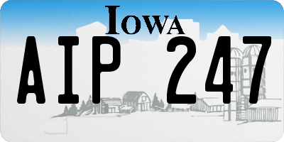 IA license plate AIP247