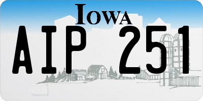 IA license plate AIP251
