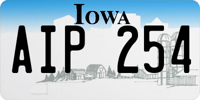 IA license plate AIP254