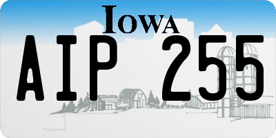 IA license plate AIP255