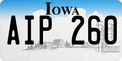 IA license plate AIP260