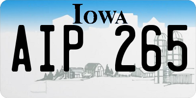 IA license plate AIP265