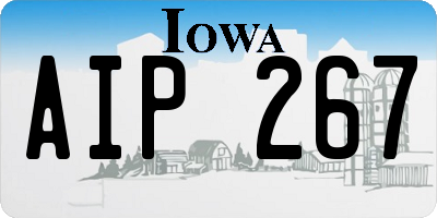 IA license plate AIP267