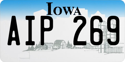 IA license plate AIP269