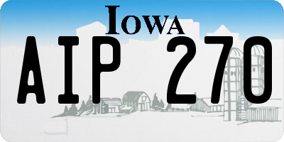 IA license plate AIP270