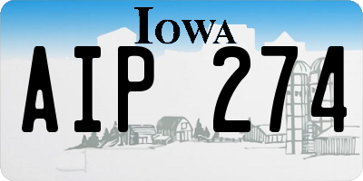IA license plate AIP274