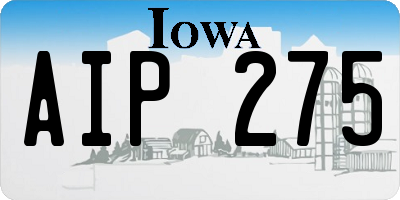 IA license plate AIP275