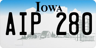 IA license plate AIP280