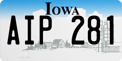 IA license plate AIP281
