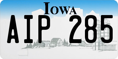 IA license plate AIP285