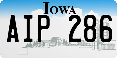 IA license plate AIP286