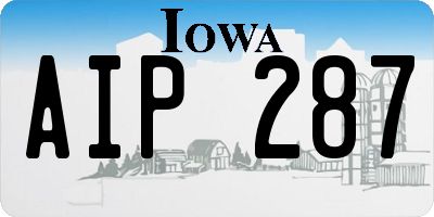 IA license plate AIP287