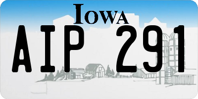 IA license plate AIP291