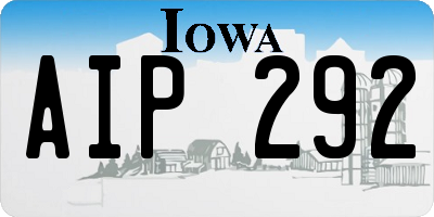 IA license plate AIP292