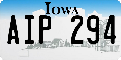 IA license plate AIP294