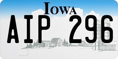 IA license plate AIP296