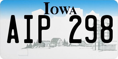 IA license plate AIP298