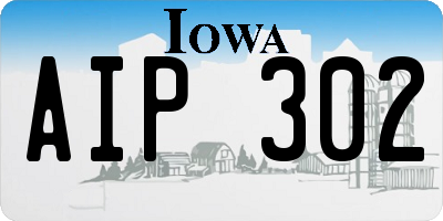 IA license plate AIP302