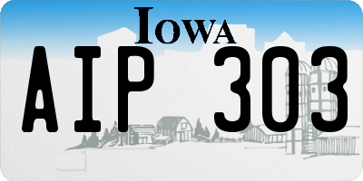 IA license plate AIP303