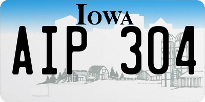 IA license plate AIP304