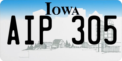 IA license plate AIP305