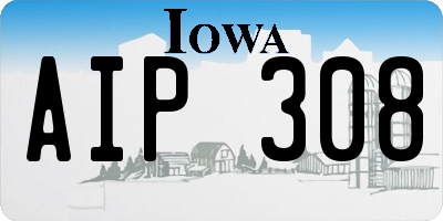 IA license plate AIP308