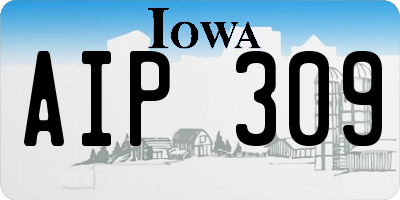 IA license plate AIP309