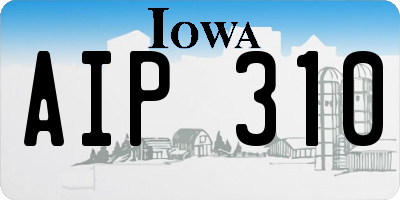 IA license plate AIP310