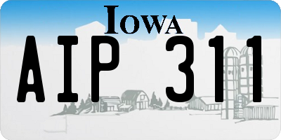 IA license plate AIP311