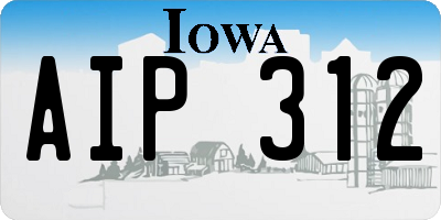 IA license plate AIP312
