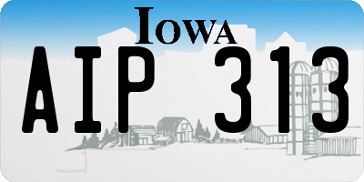IA license plate AIP313