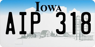 IA license plate AIP318