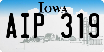 IA license plate AIP319