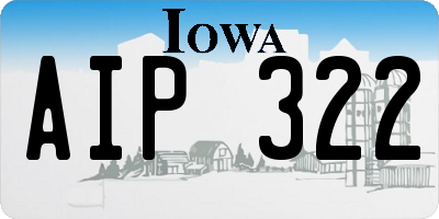 IA license plate AIP322