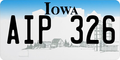 IA license plate AIP326