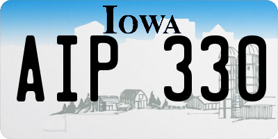 IA license plate AIP330