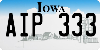 IA license plate AIP333