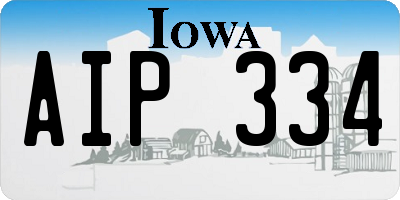 IA license plate AIP334