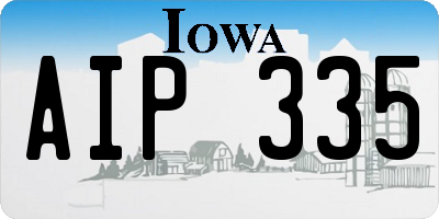 IA license plate AIP335