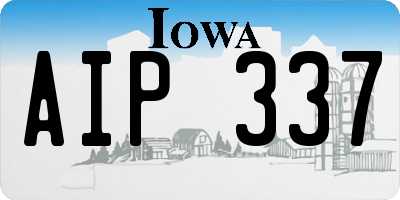 IA license plate AIP337