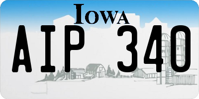 IA license plate AIP340