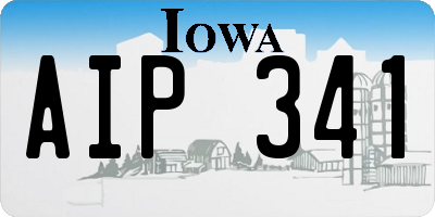 IA license plate AIP341