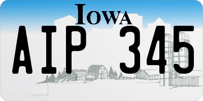 IA license plate AIP345