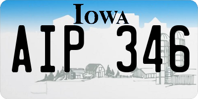 IA license plate AIP346