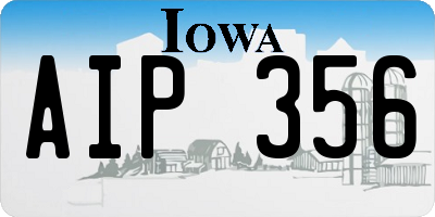 IA license plate AIP356
